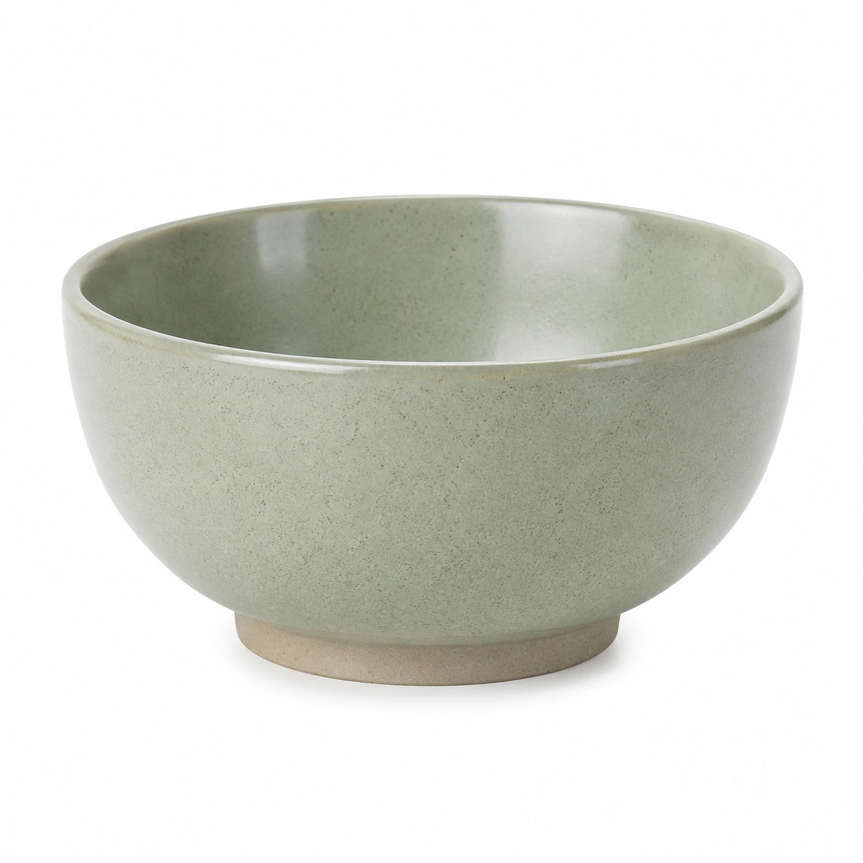 Bol 16 cm en grès vert pâle pour repas - finition émaillée