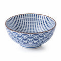 Bol 20 cm en céramique bleu blanc - Motif graphique pour service de table