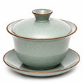 Gaiwan en céramique 180 ml vert céladon - bol à thé couvert avec soucoupe