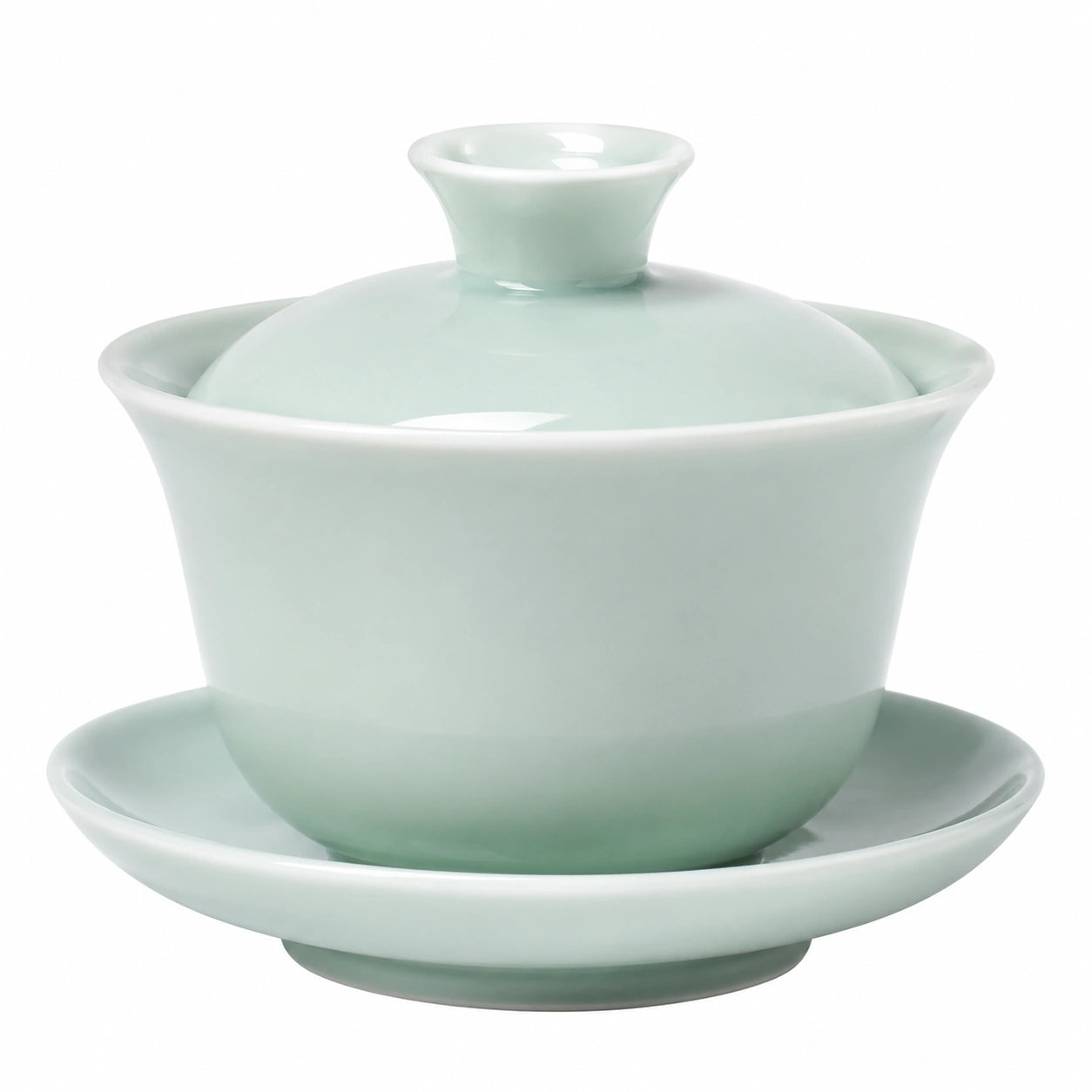 Gaiwan 10 cm en céramique vert céladon avec couvercle pour infusion de thé