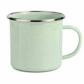 Mug 500 ml en acier émaillé vert menthe - tasse à poignée pour boissons chaudes et froides
