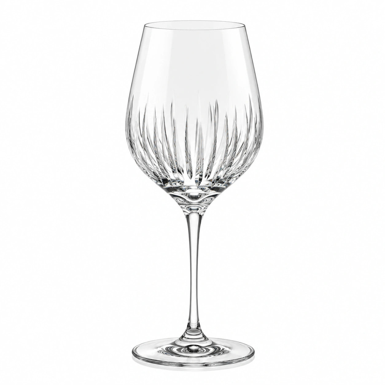 Verre à vin 450 ml en verre transparent taillé style élégant