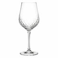 Verre à vin sur pied 450 ml en verre transparent texturé