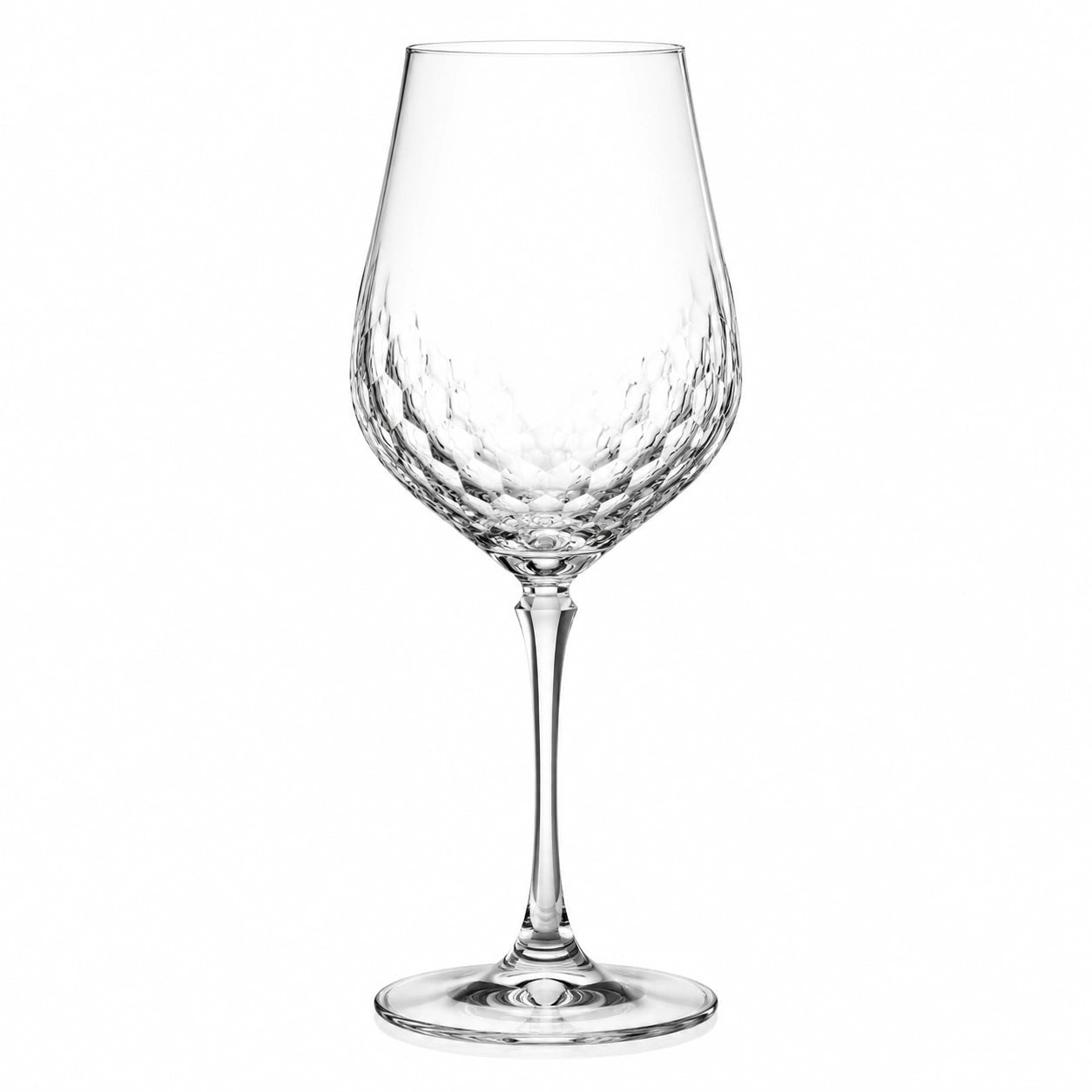 Verre à vin sur pied 450 ml en verre transparent texturé